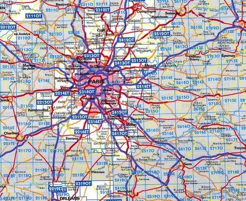 Carte IGN assemblage Ile de France